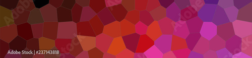 Abstract illustration of black red and blue bright Middle size hexagon banner background, digitally generated.