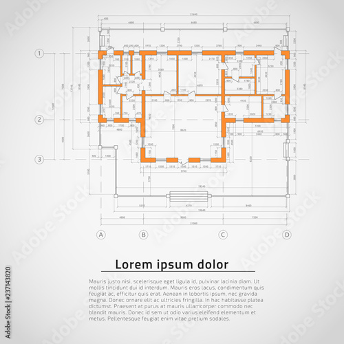 Architectural drawing. Vector illustration.