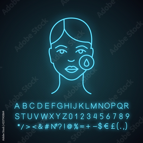 Makeup removal neon light icon