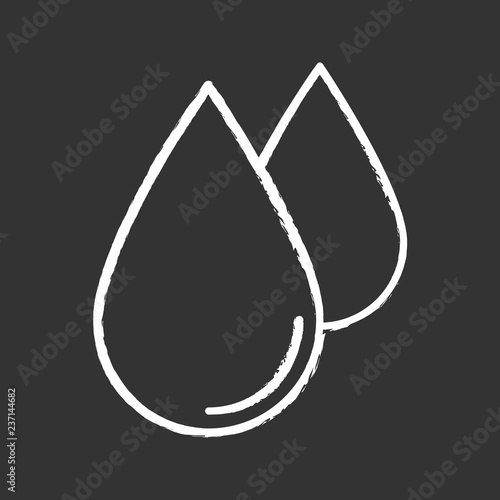 Water drops chalk icon