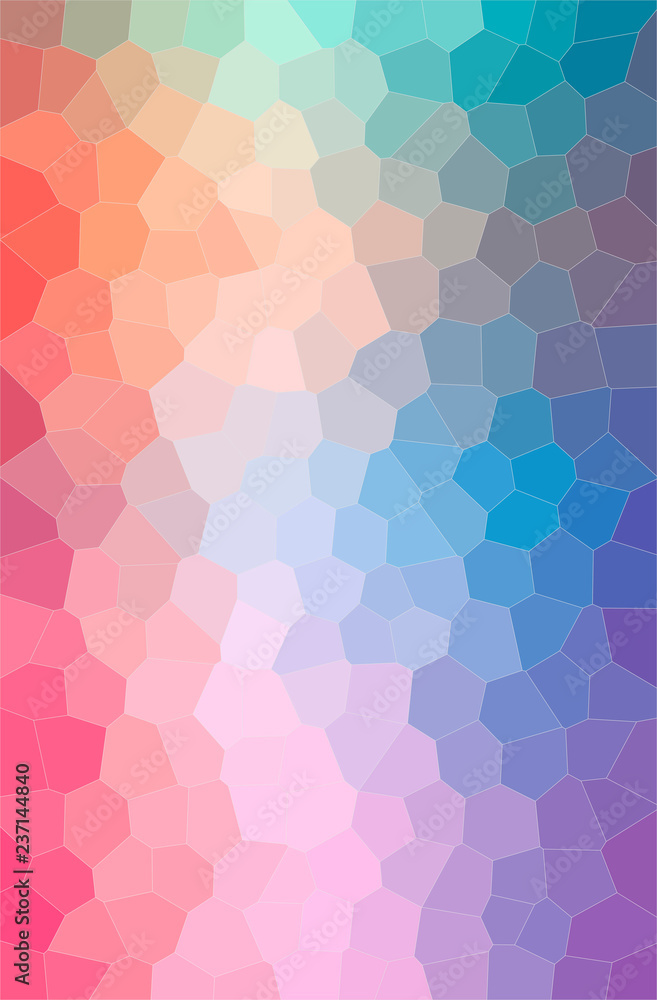 Illustration of abstract Blue, Red And Green Middle Size Hexagon Vertical background.