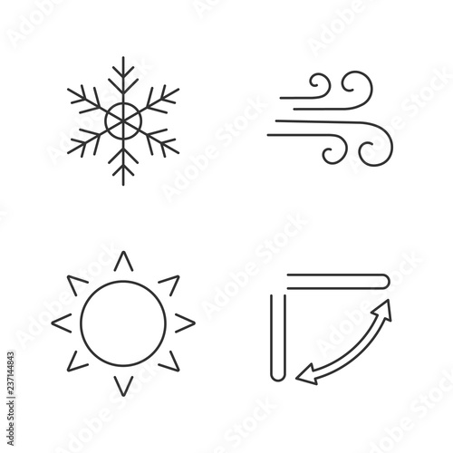 Air conditioning linear icons set