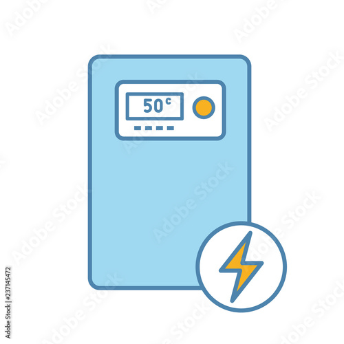 Electric heating boiler color icon