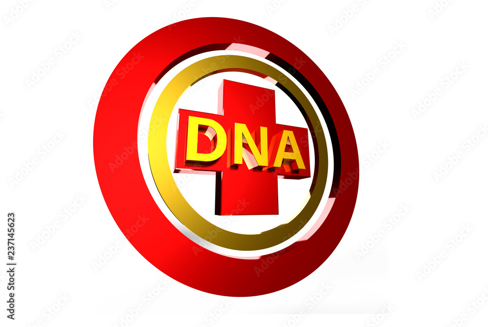DNA Logo 3d,dna 3d gold white background.
