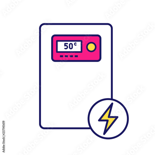 Electric heating boiler color icon