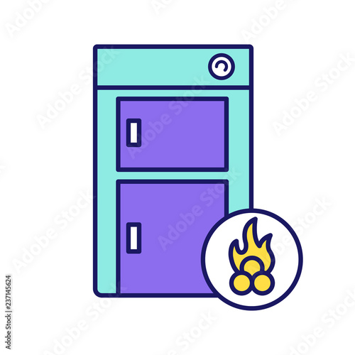 Solid fuel boiler color icon