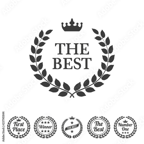 Laurel wreath on white background.