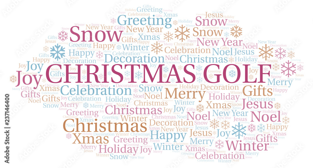 Christmas Golf word cloud.