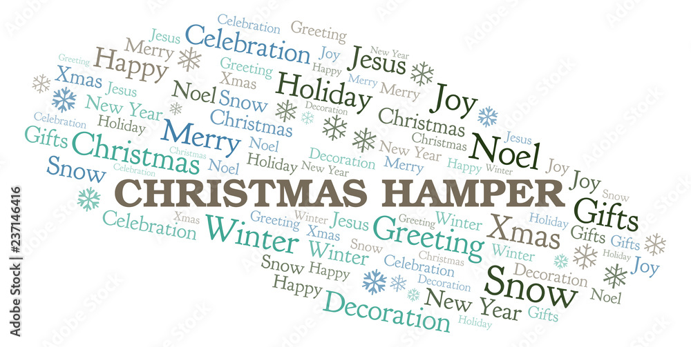 Fototapeta premium Christmas Hamper word cloud.
