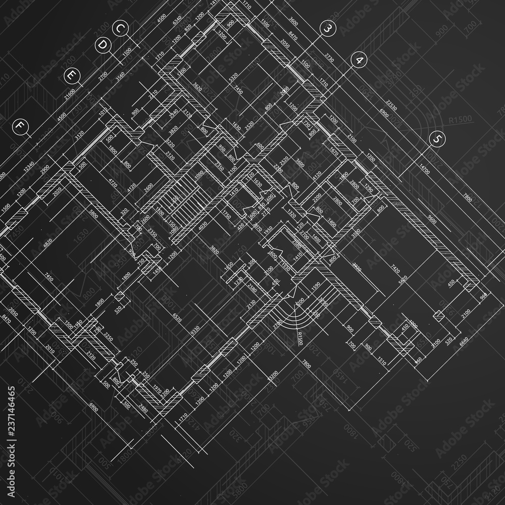 Architectural drawing. Vector illustration. Architectural drawing. Vector illustration.