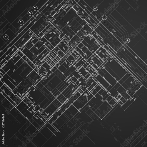 Architectural drawing. Vector illustration.