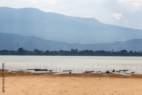 Don Daeng island beach on the Mekong Laos