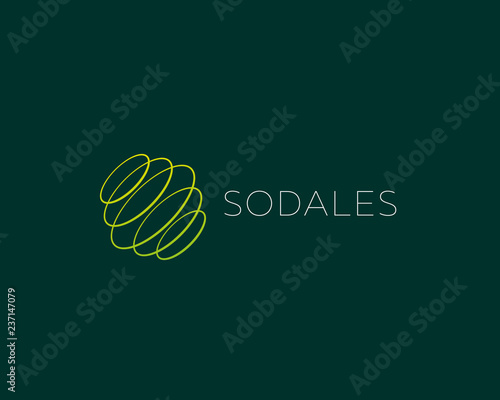 Abstract circles rings spin logo design. Universal color sphere planet vector logotype