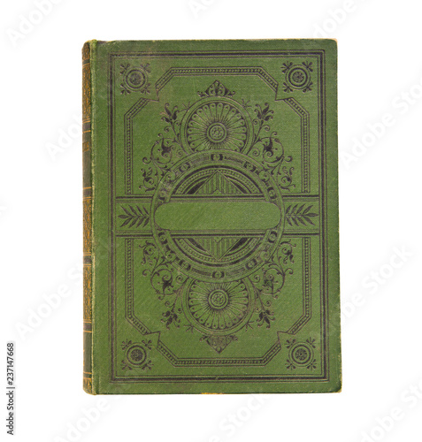 old book vintage book cover isolated on white background
