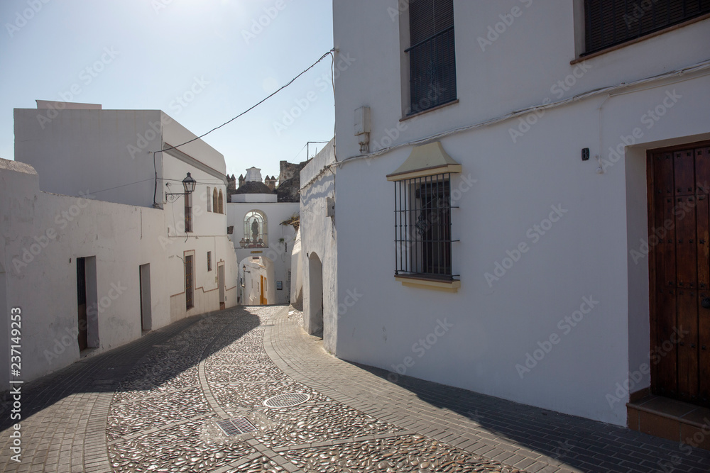 Narrow white street in Arcos de la Frontera, Cadiz - Spain