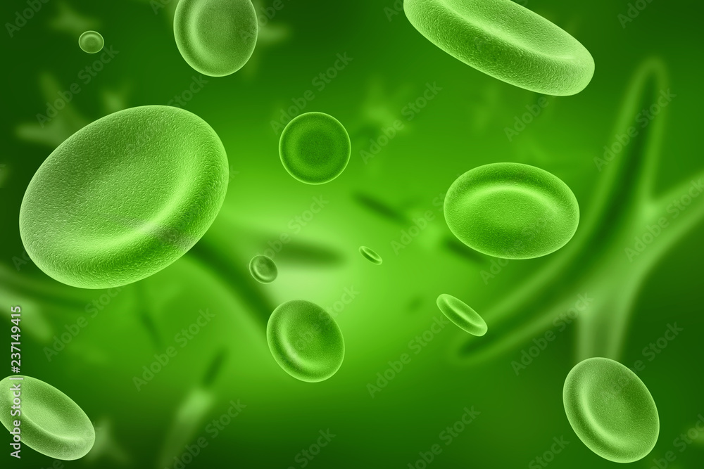 3d rendering red streaming blood cells background.