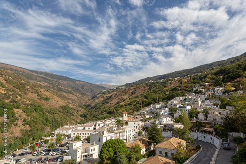 View of the town and surrounding countryside, pueblo blanco, Casares, Costa del Sol, Malaga Province, Andalusia, Spain, Western Europe © Tjeerd