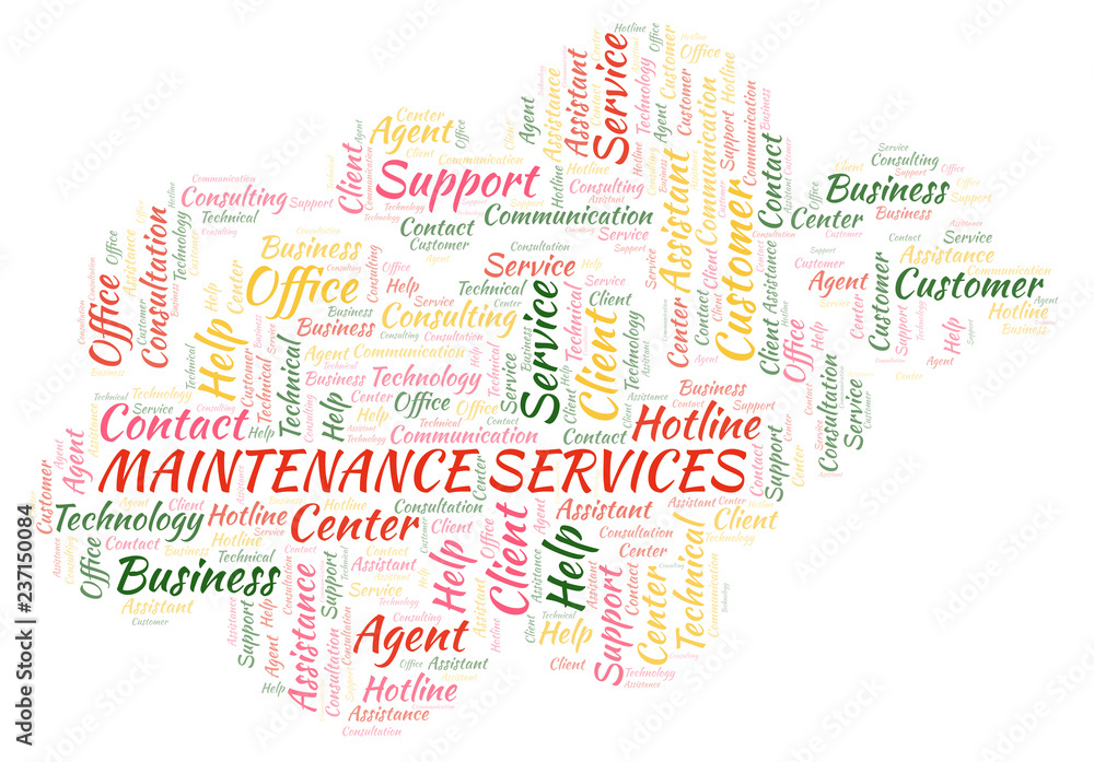 Maintenance Services word cloud. Maintenance Services word cloud.