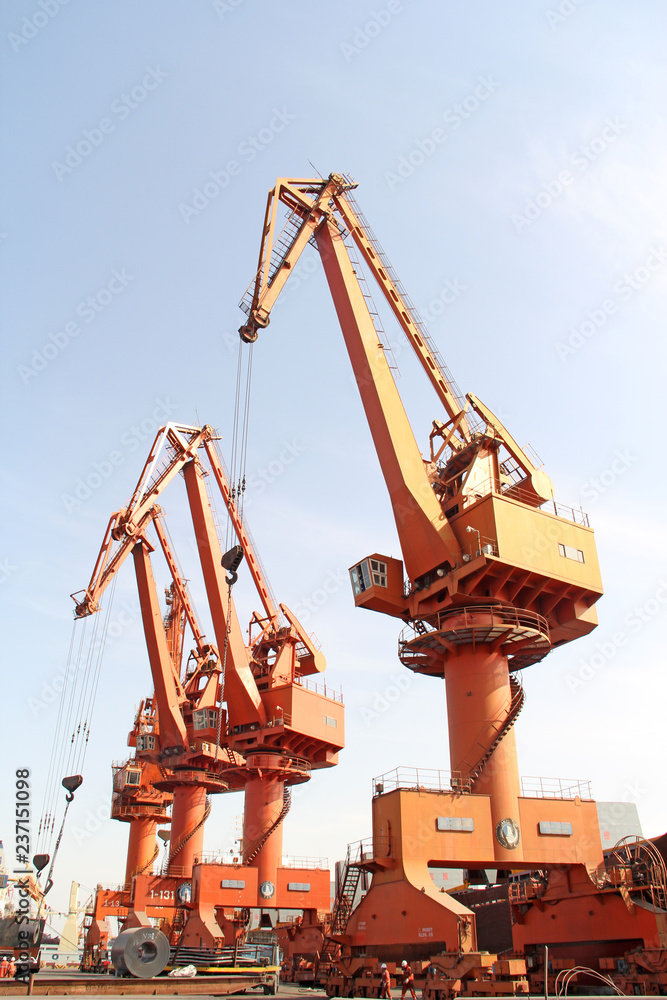 Crane in tianjin port freight terminal, tianjin port, tianjin, China Crane in tianjin port freight terminal, tianjin port, tianjin, China