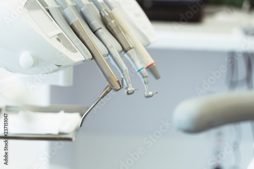Closeup of a modern dentist tools