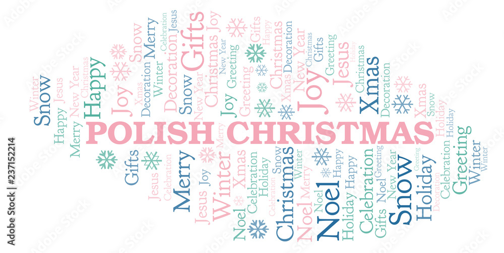 Polish Christmas word cloud.