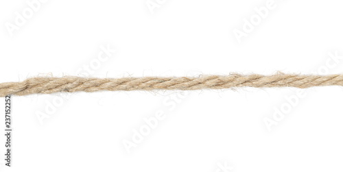 Strings, rope isolated on white background texture, top view