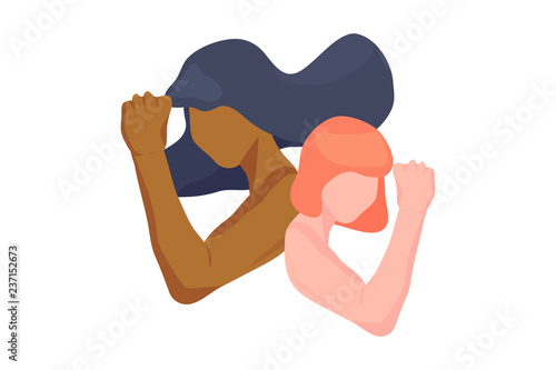 Women Rights Vector Illustration: Girl power concept.