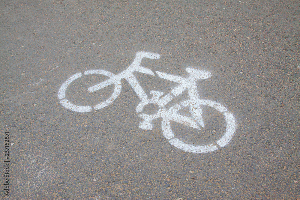 Bicycle design on the asphalt road Bicycle design on the asphalt road
