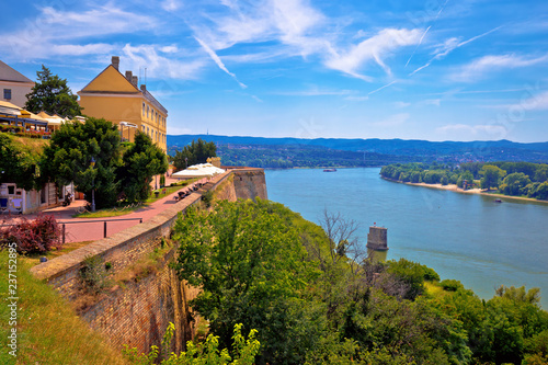 Danube river landscape view from old hillside Petrovaradin town photo