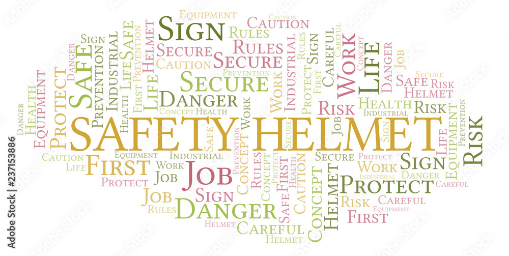 Obraz premium Safety Helmet word cloud.
