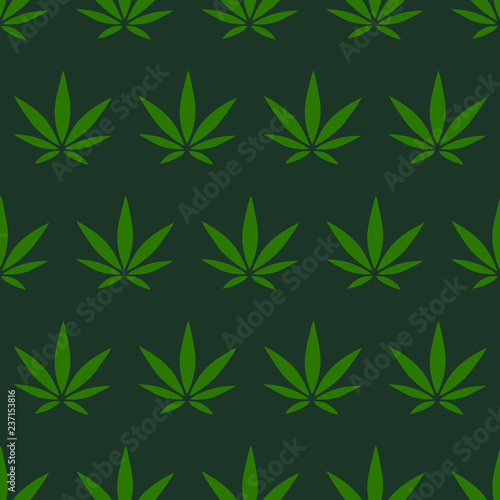 Cannabis Background. Vector Pattern.