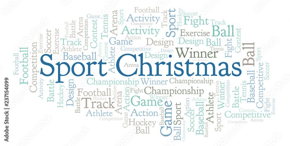 Sport Christmas word cloud.