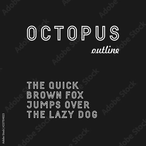 Trendy sans serif font in uppercase (outlined version)