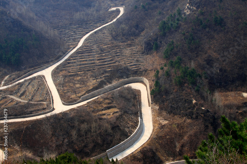 Winding mountain roads scenery photo