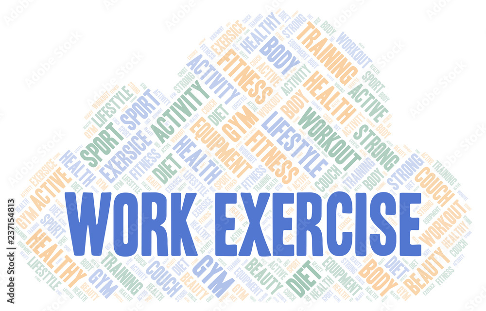 Obraz premium Work Exercise word cloud.