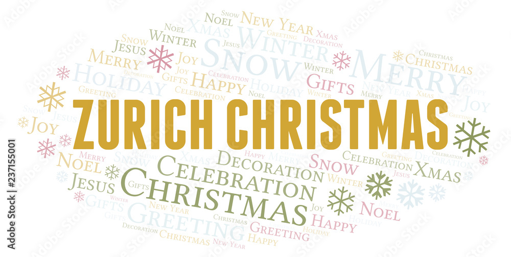 Obraz premium Zurich Christmas word cloud.