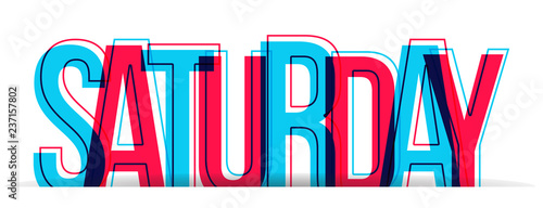 Saturday word vector isolated on white background