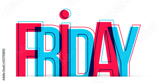 Friday word vector isolated on white background
