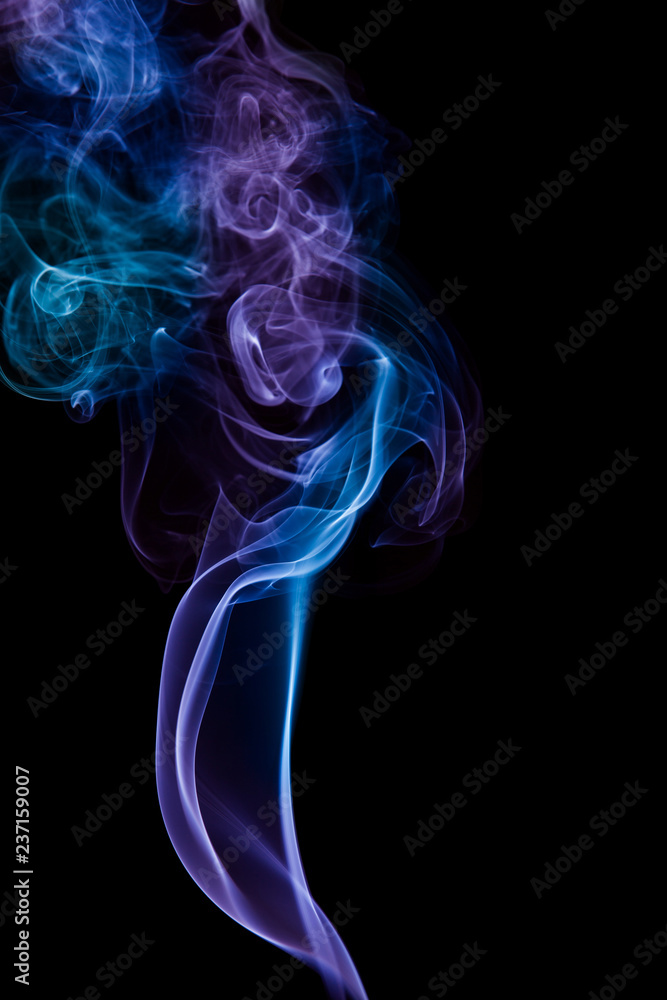 Violet smoke on black background Violet smoke on black background
