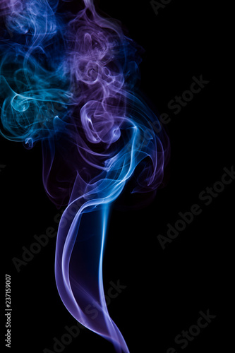 Violet smoke on black background