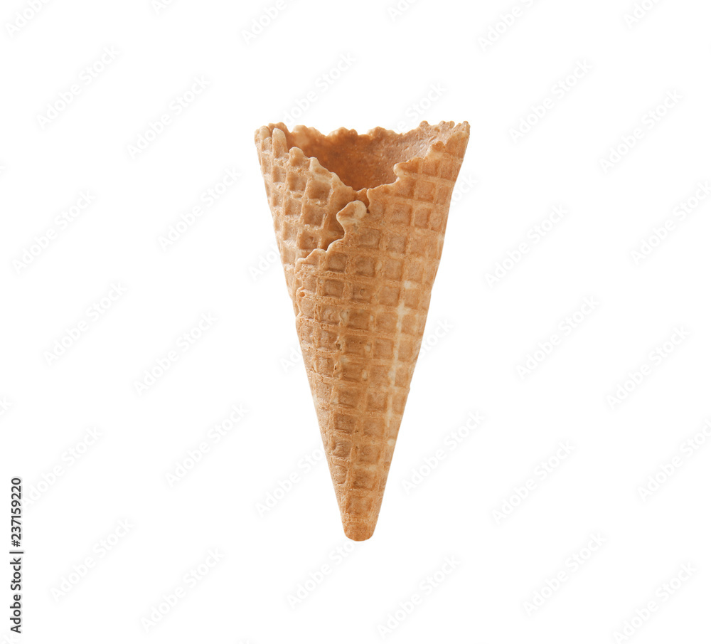 Waffle cone on white background Waffle cone on white background