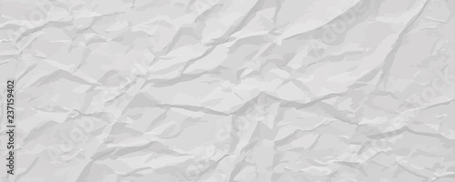 White wrinkled paper texture, abstract light vector background