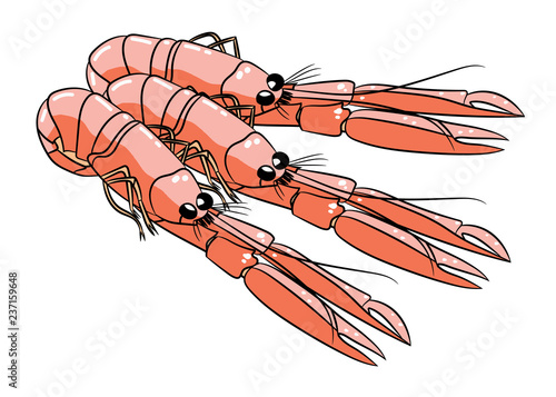Group of  Norway lobsters. Traditional New Years Food.