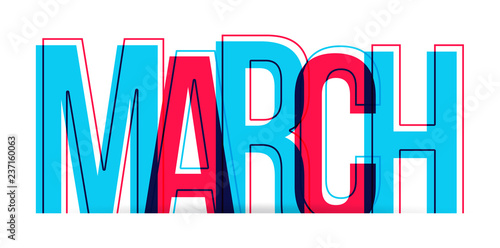March word vector isolated on white background