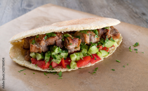Slika na platnu Cypriot Souvlaki in Pitta Bread