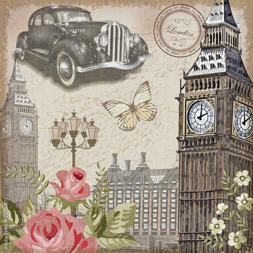 London vintage postcard.