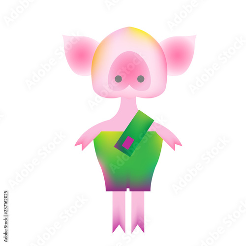 Piggy in vibrant gradient modern style