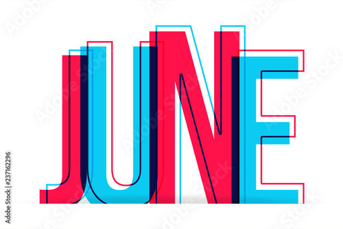 June word vector isolated on white background