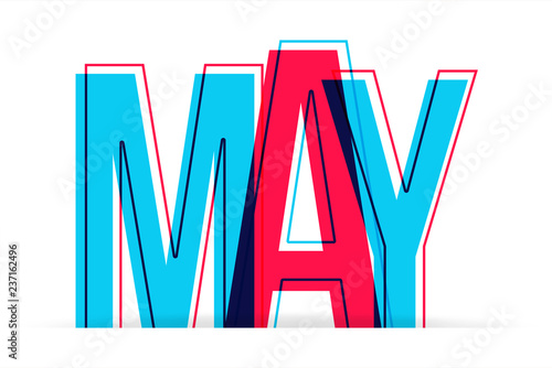 May word vector isolated on white background