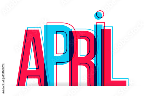 April vector word isolated on white background